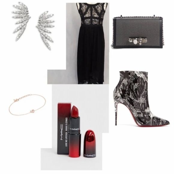 High Low Black and Nude Dress. - Picture 2 of 16